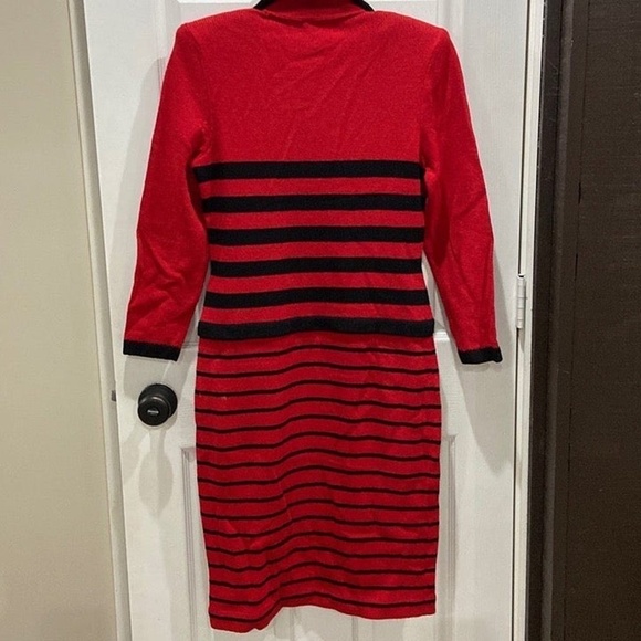 Vintage Size 6 Designer Red Knit Dress VGC - Picture 2 of 5